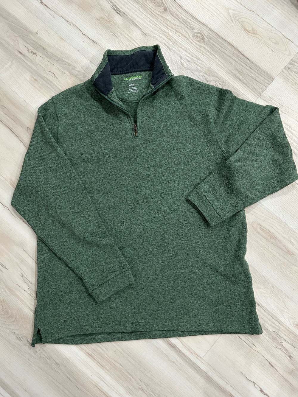 Haggar Forest Green Men's Quarter-Zip Sweater